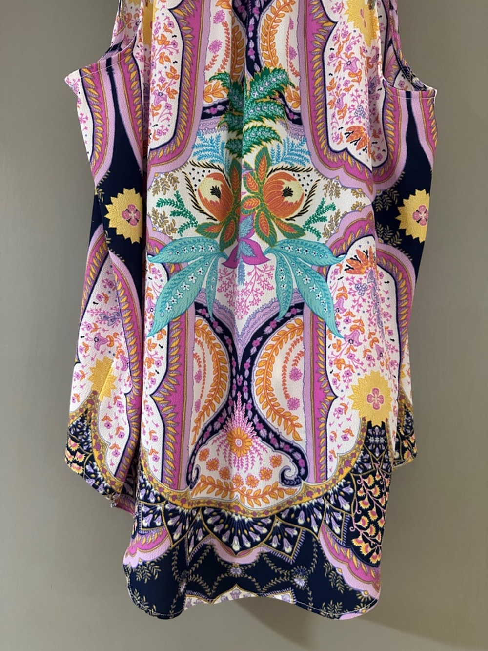 Rose & Olive Paisley Tank Top Pink Multi Sleeveless Boho Blouse - Picture 8 of 8